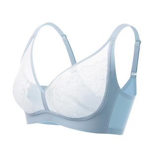 【赴约】轻隐无钢圈蕾丝文胸女薄款全罩杯无痕漫画胸大胸显小内衣