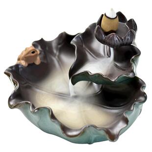 宽和 倒流香炉陶瓷仿古创意茶道香插家用室内中式装饰礼物摆件