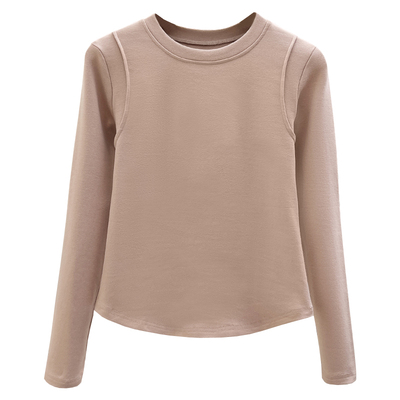 不起球纯棉加厚圆领西装内搭长袖