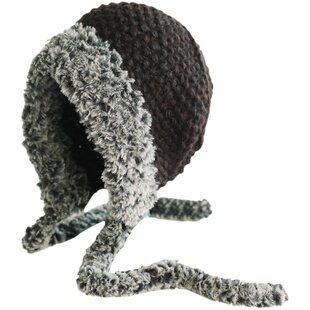 印计谷羽 冬天保暖帽子女羊毛护耳帽大头围显脸小韩版日系萝莉帽