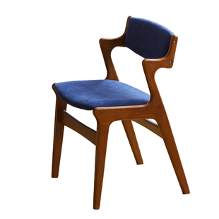 出乎生活Z椅中古实木餐椅家用北欧复古软包高靠背休闲单人书桌椅