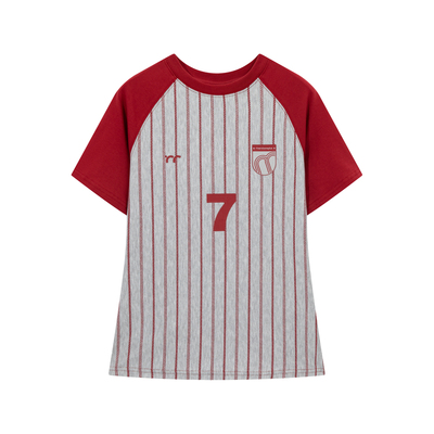 riverstone plus 美式运动球服短袖T恤女正肩修身显瘦球衣打底衫