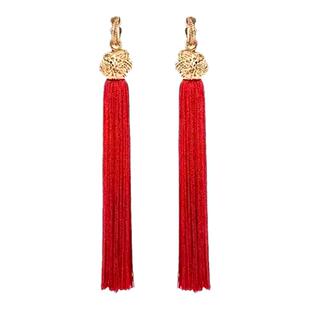 复古红色女神长款流苏耳环穗饰配旗袍性感耳饰古典舞台演出耳坠女