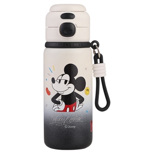 迪士尼保温杯带吸管316不锈钢大容量水壶男女小学生便携专用水杯