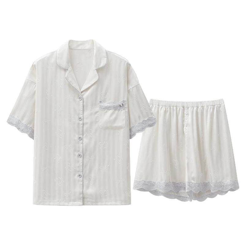 情侣款睡衣夏季冰丝甜美显瘦条纹