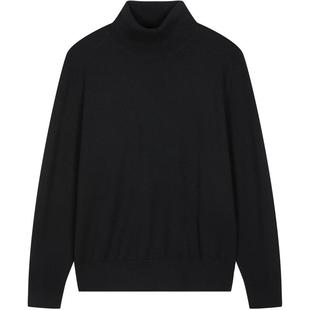 速写男装秋冬新款休闲半高领毛衫羊毛打底简约纯色时尚潮保暖上衣