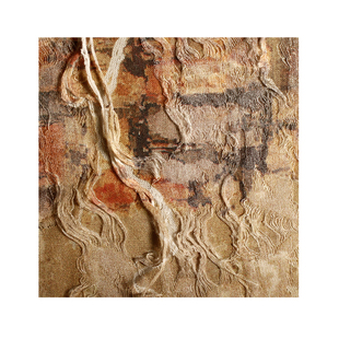 蚀岩 颓废破烂花针织棉流苏做旧老钱风复古棕面料服装设计师布料