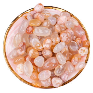 鱼缸造景石头彩色鹅卵石装饰底砂天然樱花玛瑙水培石子花盆雨花石