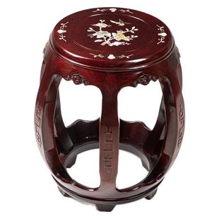 酸枝木红木鼓凳仿古中式实木圆凳花梨鼓墩坐墩古筝凳客厅白宫矮凳