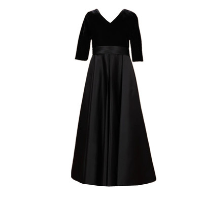 丝绒缎面拼接儿童礼服管乐团简约