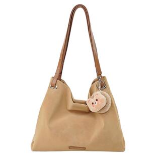 稻草人女士包包2025新款时尚单肩包简约挂件托特包百搭手提包正品