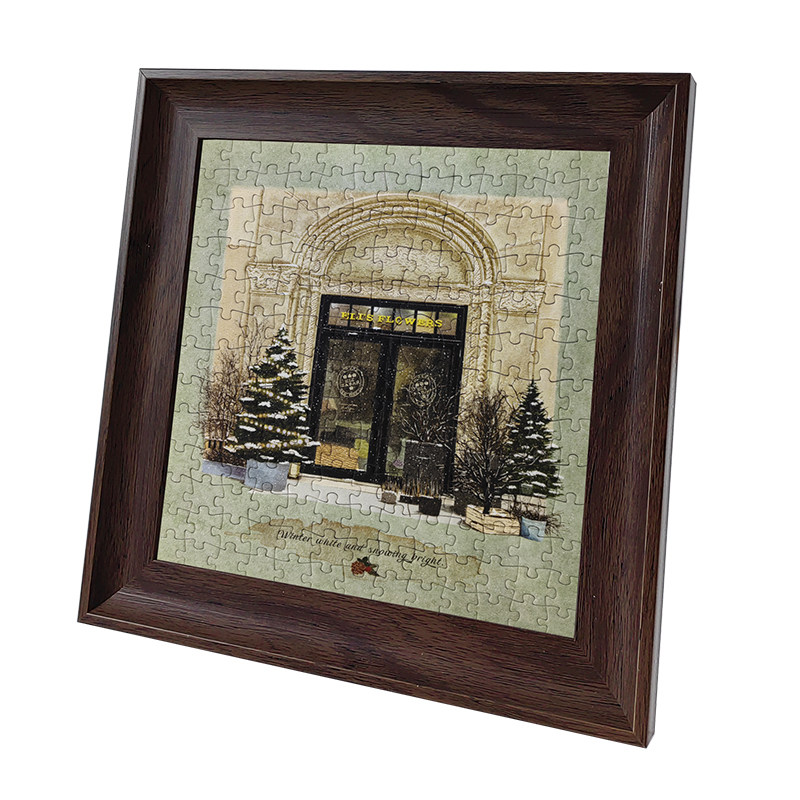 Comitok四季花店拼图成人169片丝绒蓝卡纸质摆台桌面艺术潮玩玩具