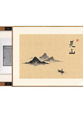 新中式电表箱装饰画电闸遮挡画