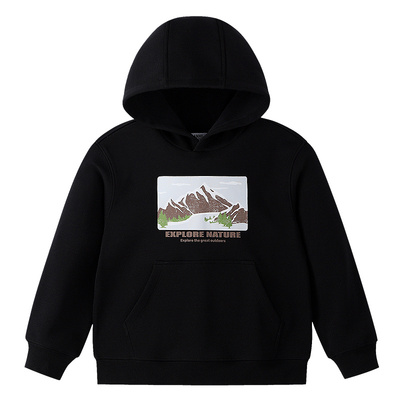 安奈儿童装男童带帽长袖卫衣2025冬新款加绒保暖休闲弹力宽松厚款