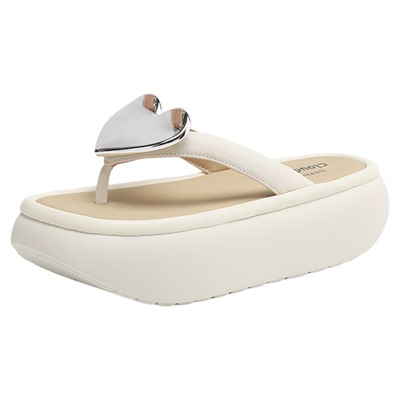 达芙妮官网女鞋！厚底增高人字拖