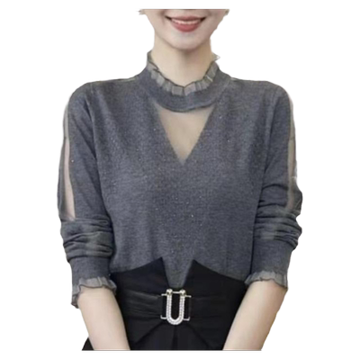 姿芙尼针织面料半高领套头