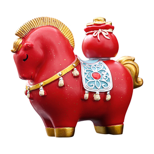 国潮马上有钱招财茶宠摆件创意马上发财可旋转桌面装饰开业送礼品