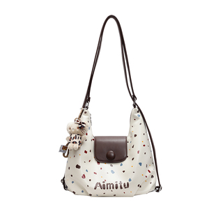 艾米兔女包2026新款大容量单肩包波点时尚百搭托特包学生双肩包