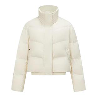 太平鸟女装缎面羽绒服冬新款针织拼接立领面包服气质保暖外套