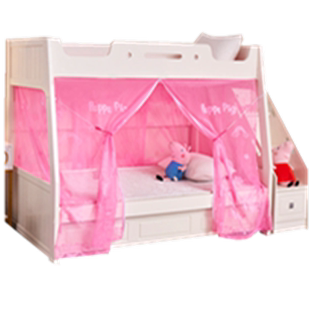 绑带款子母床蚊帐上下床学生宿舍蚊帐90cm双层床下铺专用蚊帐双门