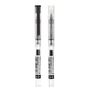 爱好钢笔式中性笔可换囊直液式走珠笔速干0.5直液笔大容量黑色水笔考试专用办公签字笔学生用换芯刷题笔文具