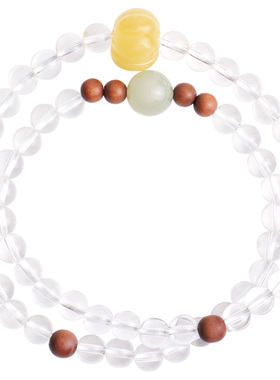 心斋堂白水晶简约蜜蜡南瓜手串