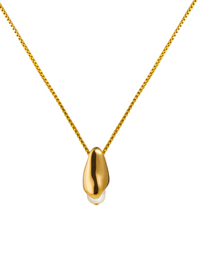 盐岛水滴珍珠小挂坠项链金色简约叠戴吊坠精致小众高级感锁骨链女