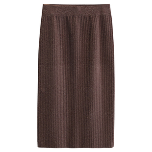 大码超长半身裙女加长针织毛线裙不开叉一步裙长裙胖mm200斤秋冬