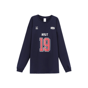 TurnSignal 潮牌长袖T恤女春秋2026新款休闲宽松运动中长款上衣