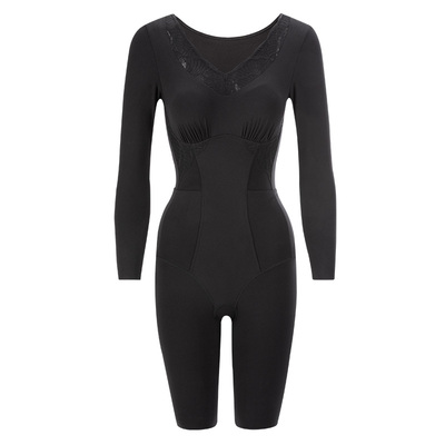 美人计|收腹提臀 塑身衣女V领长袖塑形美体美臀后脱|merrige官方