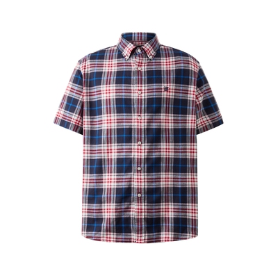 ELAND衬衫格纹翻领短袖