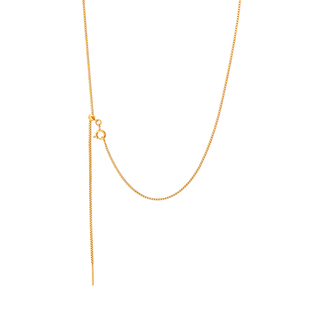 新款钛钢盒子素链细小金项链男轻奢小众时尚百搭女生款针式穿珠链