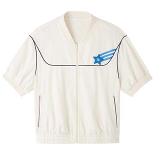 诗篇夏宽松休闲百搭短袖棒球服短外套