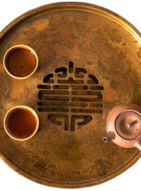 干泡台中式简约铜茶盘朱炳仁铜