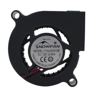 SNOWFAN YY5020H12B涡轮散热风扇12V双滚珠鼓风机对角孔距57MM