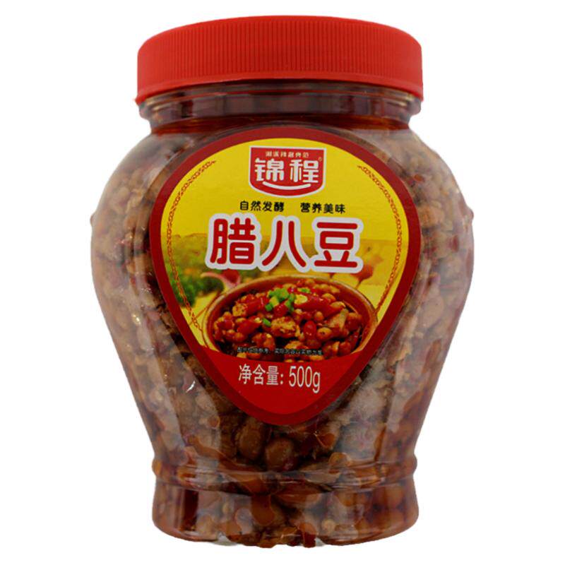 湖南特产锦程腊八豆500g香辣瓶装豆瓣酱农家自制拌饭黄豆酱豆鼓