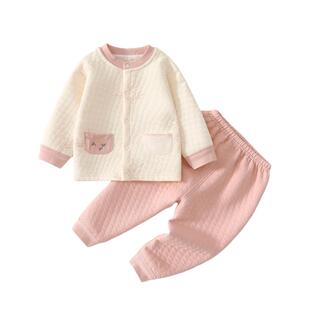 婴儿衣服女宝秋季保暖分体套装早秋婴幼儿外穿8个月宝宝秋装66码