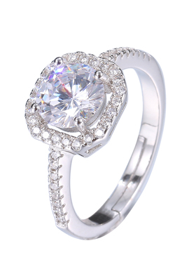 仿真大气奢华结婚扭臂钻戒一对