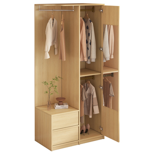 骨骼线宋氏美学卧室床头柜书架一体置物架小户型床边书柜定制3A72