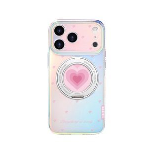 MASFEIL × 爱心旋律适用苹果17Promax手机壳新款Lo5磁吸带支架iPhone16Pro支点套14可爱15网女红高级感13pm