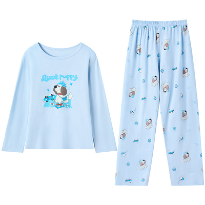 红豆儿童睡衣纯棉家居服套装长袖