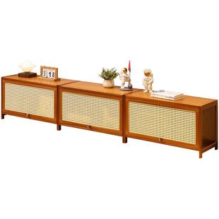 电视机柜2025新款客厅家用茶几组合小户型收纳储物实木落地柜卧室