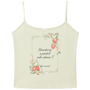【商场同款】乐町草莓吊带背心早秋新款修身上衣内搭C1CQF3142