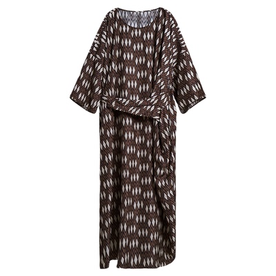 ltyp旅途原品绑带印花气质连衣裙