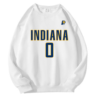 步行者哈利伯顿训练球衣秋季篮球运动圆领卫衣男款青少年学生长袖