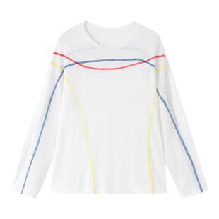 AlmondRocks网球运动清凉天丝速干长袖T恤亚麻轻薄防晒罩衫上衣