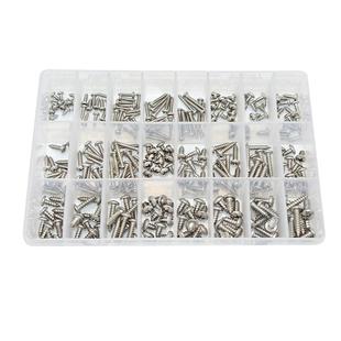 自攻螺丝套装大全 304不锈钢彩锌沉头圆头十字螺钉膨胀管胶塞盒装