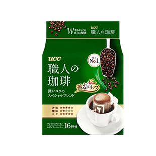 日本进口UCC悠诗诗职人挂耳咖啡纯黑咖啡粉烘焙滴滤冲泡浓郁 16包