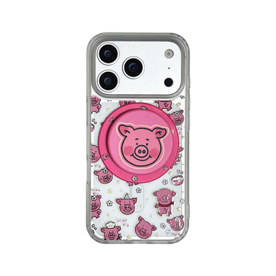童趣卡通超可爱玛莎猪磁吸支架适用苹果18promax手机壳iphone16女新款15磨砂肤感17pro防摔16pro保护套14网红