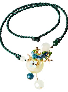 绿色装饰森系仙气中国风锁骨链